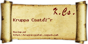 Kruppa Csatár névjegykártya